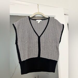 Club Monaco Black and White Knit Top